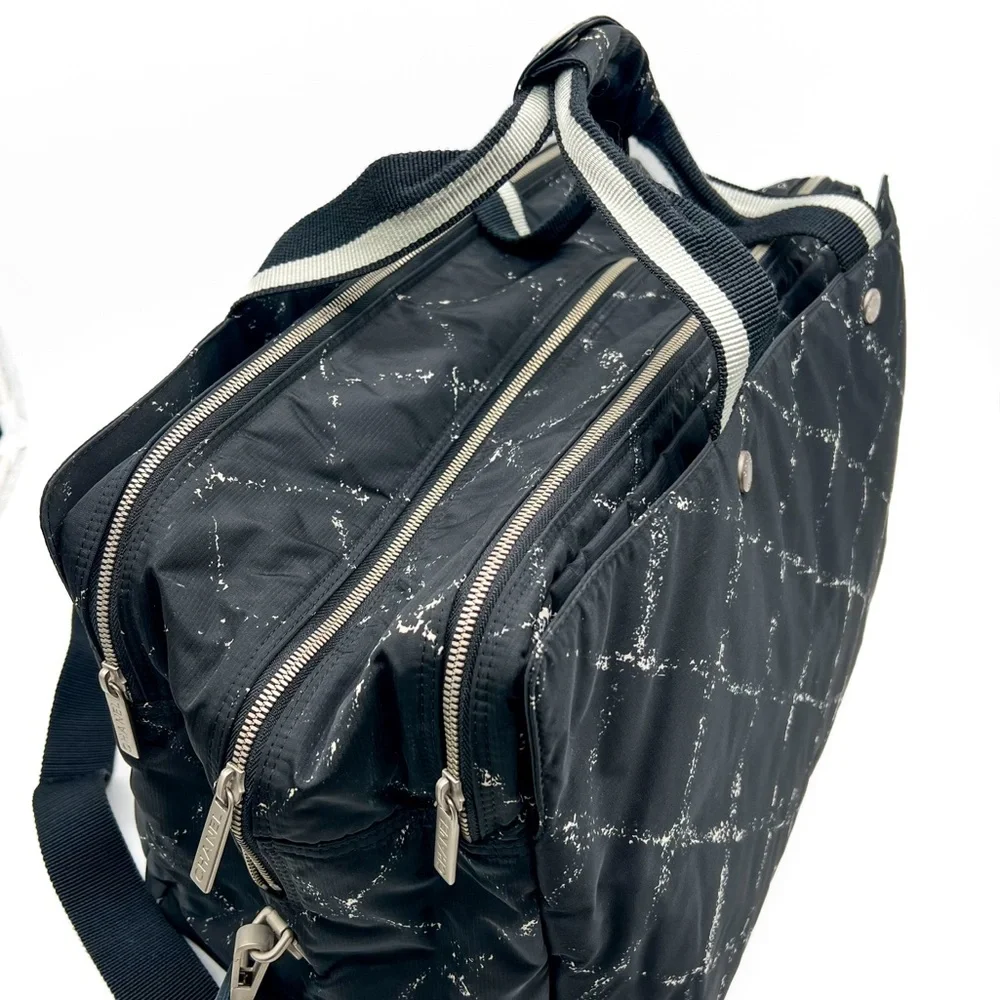 CHANEL Travel Line  Nylon Weekender Travel Bag Black - Picture 3 of 16